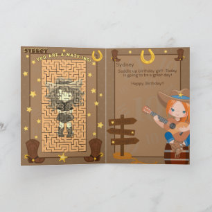 Ginger Girls U R A-Maze-ing Cowgirl Birthday Card