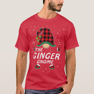 Ginger Gnome Buffalo Plaid Matching Family Christm T-Shirt
