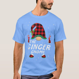 Ginger Gnome Buffalo Plaid Matching Family Christm T-Shirt