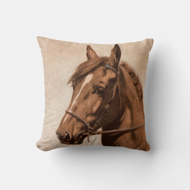 Ginger horse from Black Beauty book Cushion (Front)
