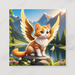 Ginger is a beautiful angel cat with wings. She lo Square Business Card