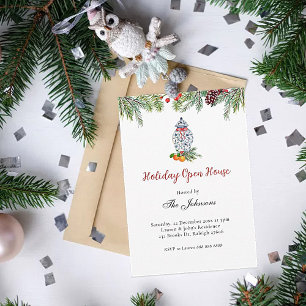 Ginger Jar and greenery Holiday party  Invitation