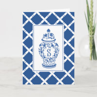 Ginger Jar & Bamboo | Monogram S | Note Card