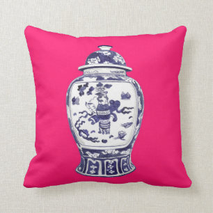 Ginger Jar on Fuschia 2 sided image Cushion