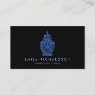 Ginger Jar Pottery Logo Designer Black/Blue Business Card