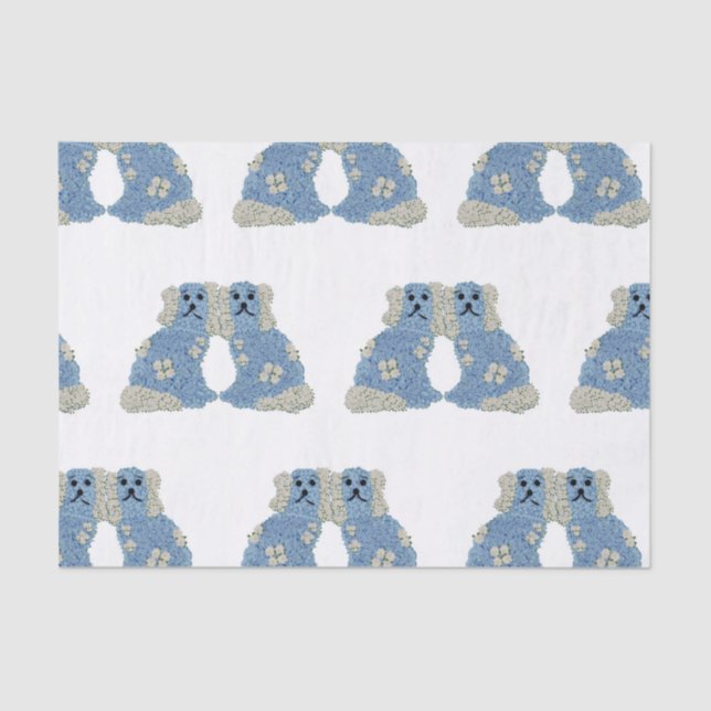 Ginger Jars Magnolias Staffordshire Dogs Tissue Paper (Front)