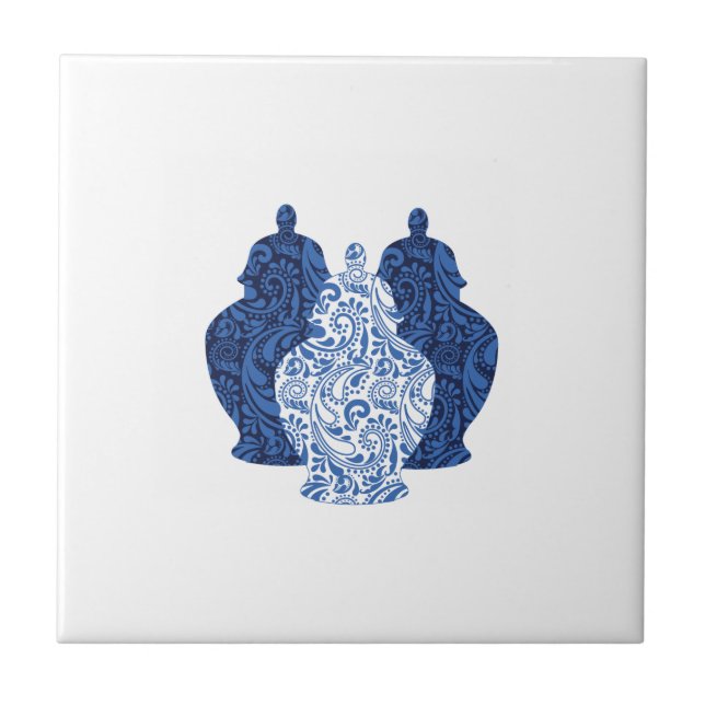 Ginger Jars Pottery Blue/White Ceramic Tile (Front)