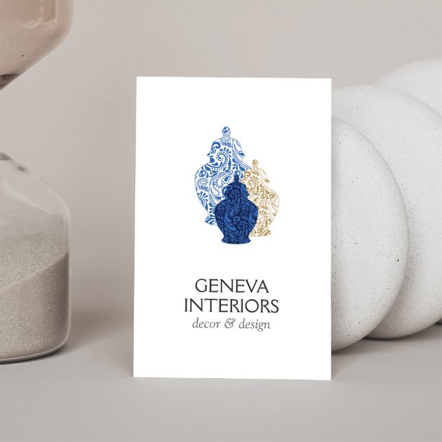 Ginger Jars Pottery Elegant Interior Designer Business Card (Creator Uploaded)
