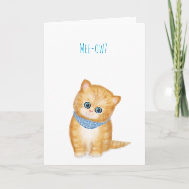 Ginger kitten get well card (Front)