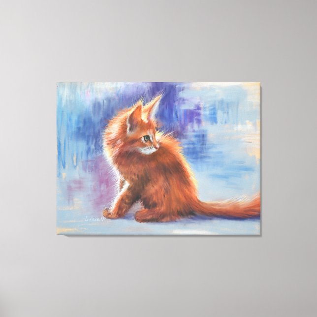 Ginger Kitten in Pastel Light Canvas Print (Front)