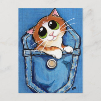 Ginger Kitten in Pocket Art Postcard