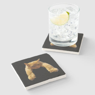 Ginger Lazy Cat, Stone Coaster