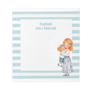 Ginger Mama & Son Hug Personalised Mitzvah Notepad