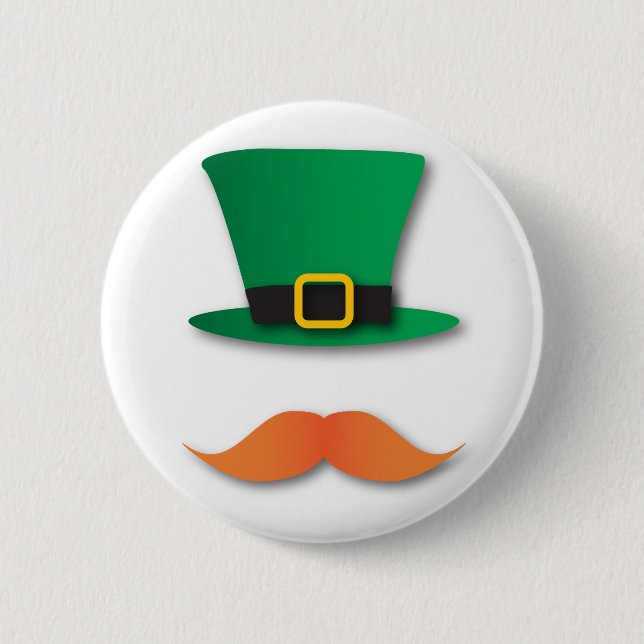 Ginger Moustache Leprechaun Cute St. Patrick's Day 6 Cm Round Badge (Front)