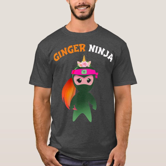 Ginger Ninja Multitasking Girls Redhead Ginga T-Shirt (Front)