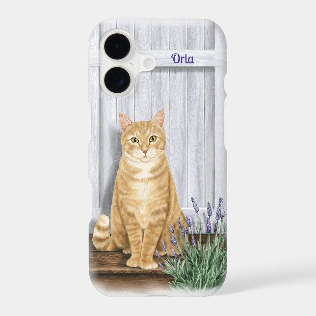Ginger Orange Cat at Lavender Door Personalised (Back)