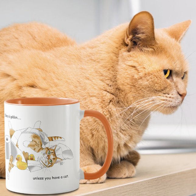 Ginger Orange Cat Funny Toilet Paper Mug (Creator Uploaded)