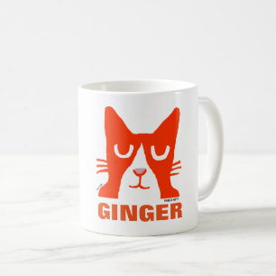 GINGER ORANGE CAT Panda Kitty Coffee Mug. Coffee Mug