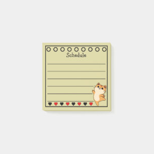 Ginger Orange Cat Schedule Yellow Post-it Notes