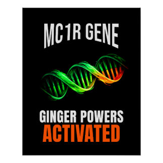 Ginger Powers Activated DNA Mutant Funny Redhead Poster