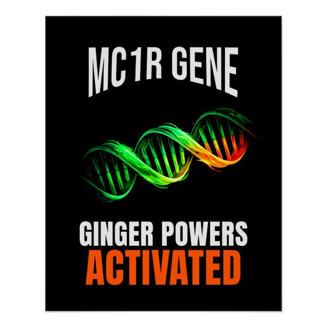 Ginger Powers Activated DNA Mutant Funny Redhead Poster (Front)