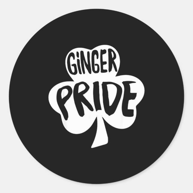 Ginger Pride Funny St Patricks Day Shirt Irish  Classic Round Sticker (Front)