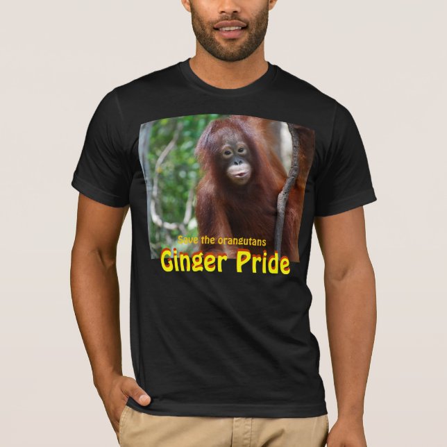 Ginger Pride Orangutan Wildlife Style T-Shirt (Front)