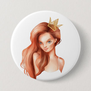 Ginger princess 7.5 cm round badge