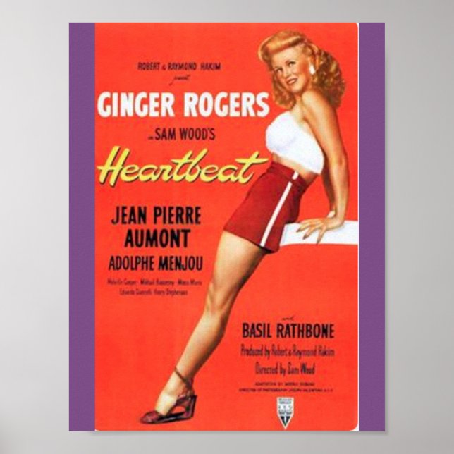 Ginger Rogers Heartbeat Movie Poster (Front)