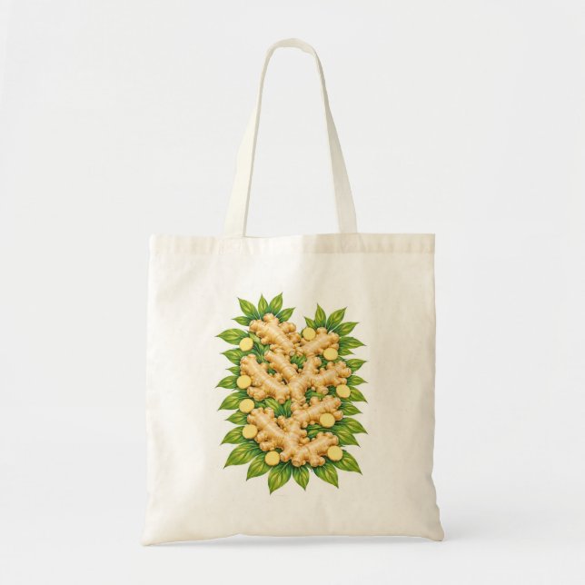 Ginger Root Botanical Herb Tote Bag (Front)