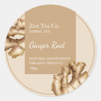 Ginger Root Herbal Tea Business Label