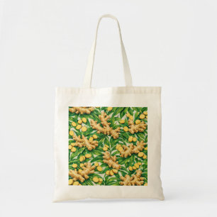 Ginger Root Slices Botanical Pattern Tote Bag