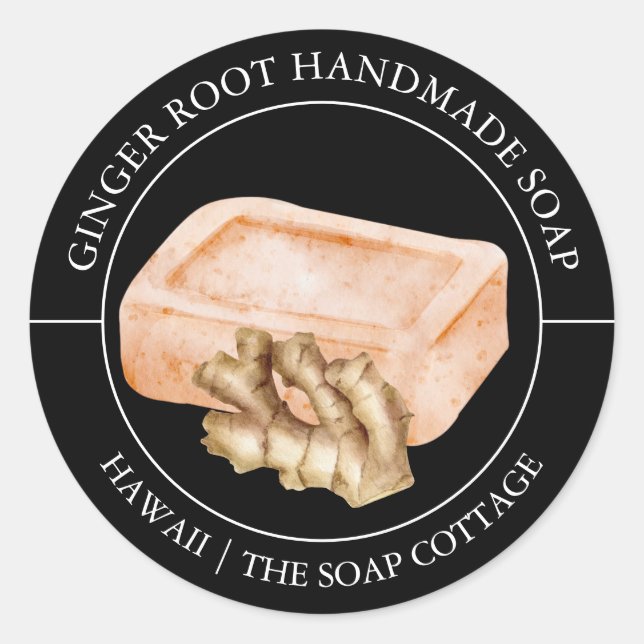 Ginger Root Soap label (Front)
