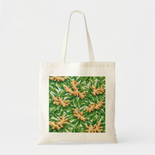 Ginger Root Tropical Botanical Pattern Tote Bag