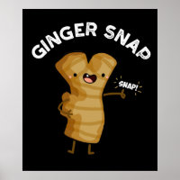 Ginger Snap Funny Food Herb Spice Pun Dark BG