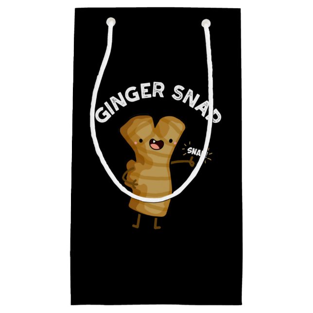 Ginger Snap Funny Food Herb Spice Pun Dark BG Small Gift Bag (Front)