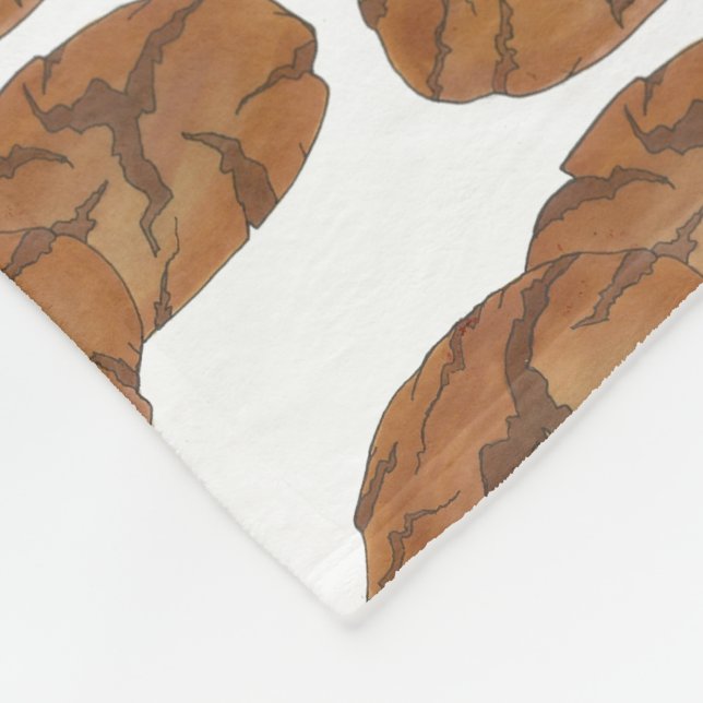 Ginger Snaps Gingersnap Biscuit Ginger Nut Cookies Fleece Blanket (Corner)