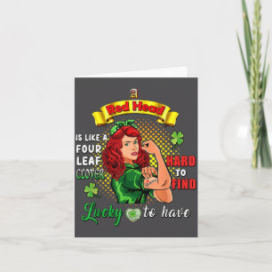 Ginger St Patrick Day Irish Women Lucky Redhead Sh Card
