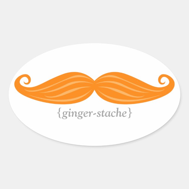 Ginger-Stache Oval Sticker (Front)
