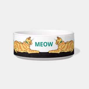 Ginger Striped Cat Bowl