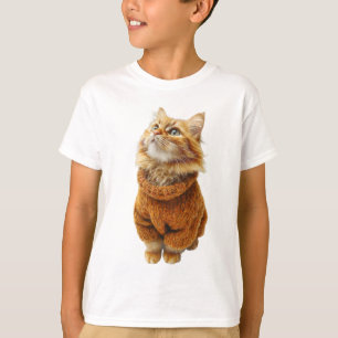 Ginger Sweater Cat Illustration Kids