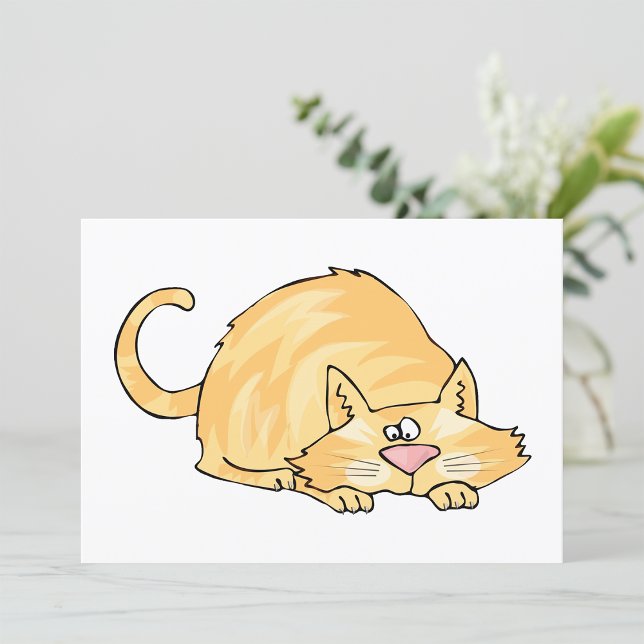 Ginger Tabby Cat Pouncing Invitation (Creator Uploaded)
