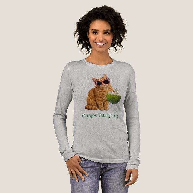 Ginger Tabby Cat T-Shirt Tri-Blend Shirt (Full Front)