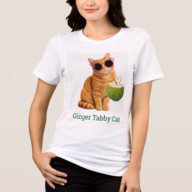 Ginger Tabby Cat T-Shirt Tri-Blend Shirt (Front)
