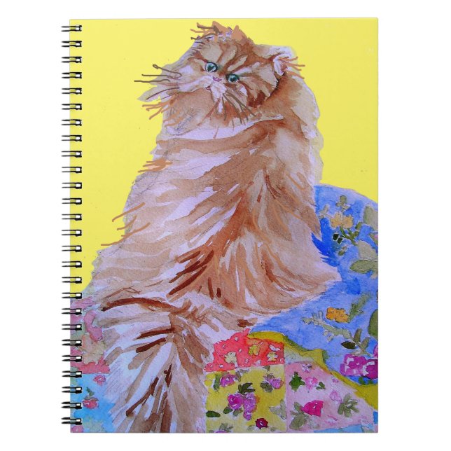 Ginger Tabby Cat Watercolor Painting cats Notebook (Front)