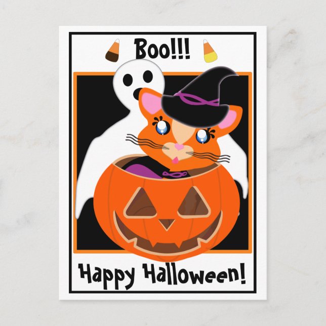 Ginger Toon Kitty Boo! Postcard (Front)