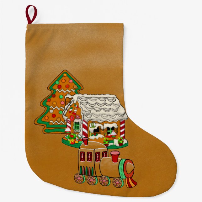 Ginger Town Large Christmas Stocking (Front)