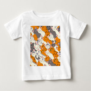 Ginger white black cat diagonal pattern baby T-Shirt