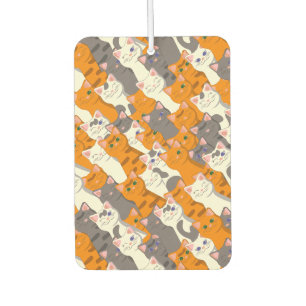 Ginger white black cat diagonal pattern car air freshener