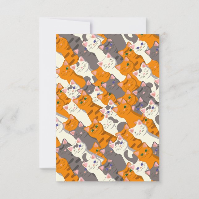 Ginger white black cat diagonal pattern card (Front)